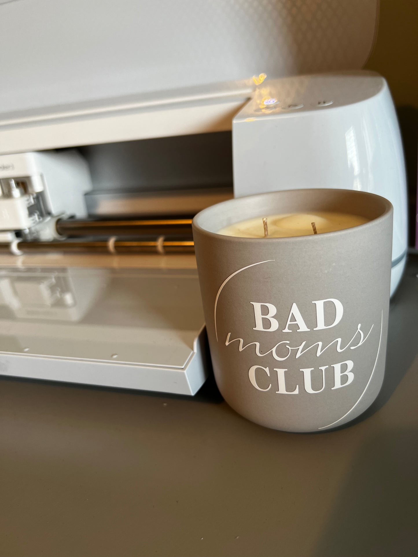Bad Moms Club Custom Ceramic Jar Candle fresh scent 12oz - ChambrayandSandCustomGifts
