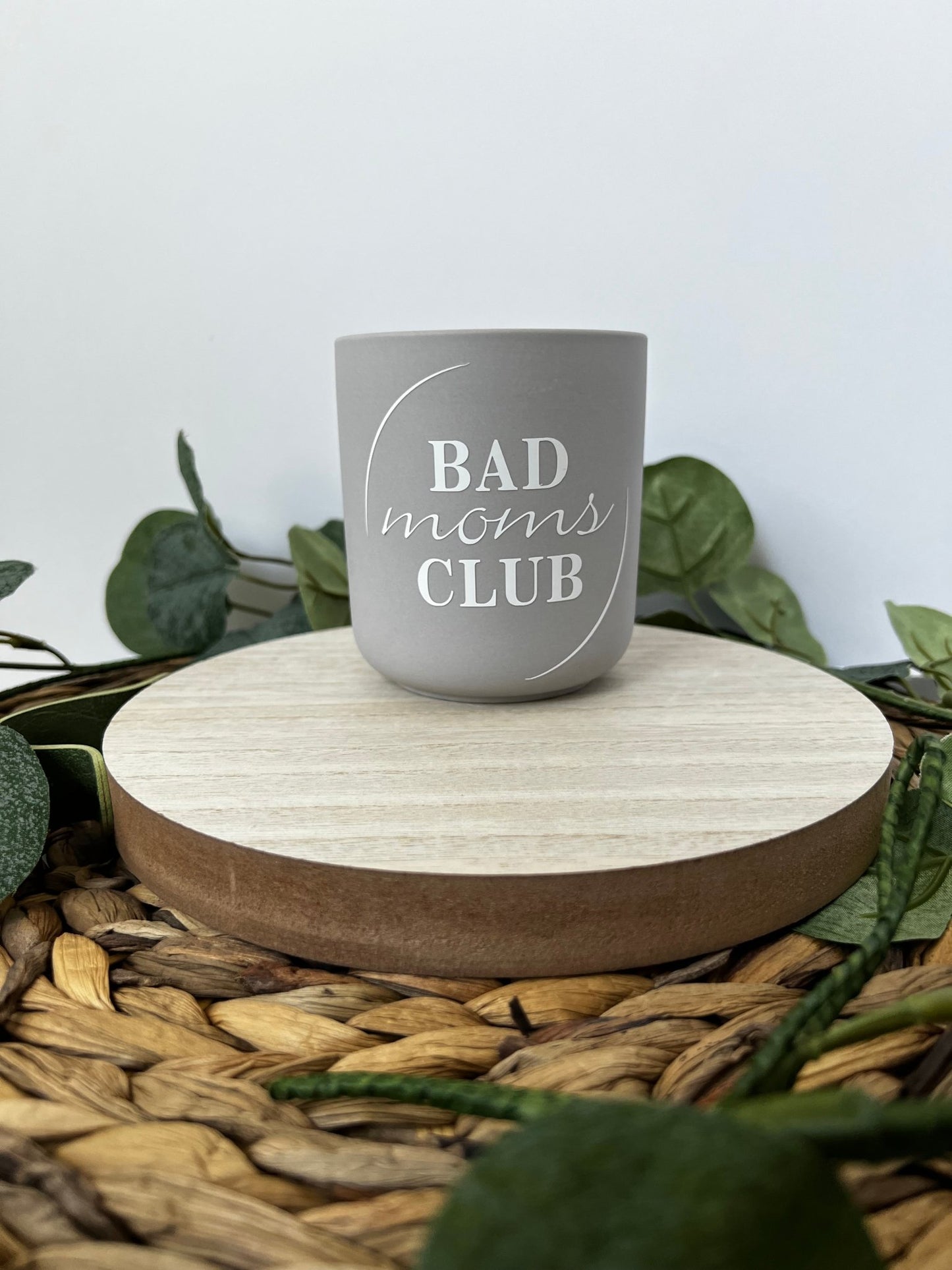 Bad Moms Club Custom Ceramic Jar Candle fresh scent 12oz - ChambrayandSandCustomGifts