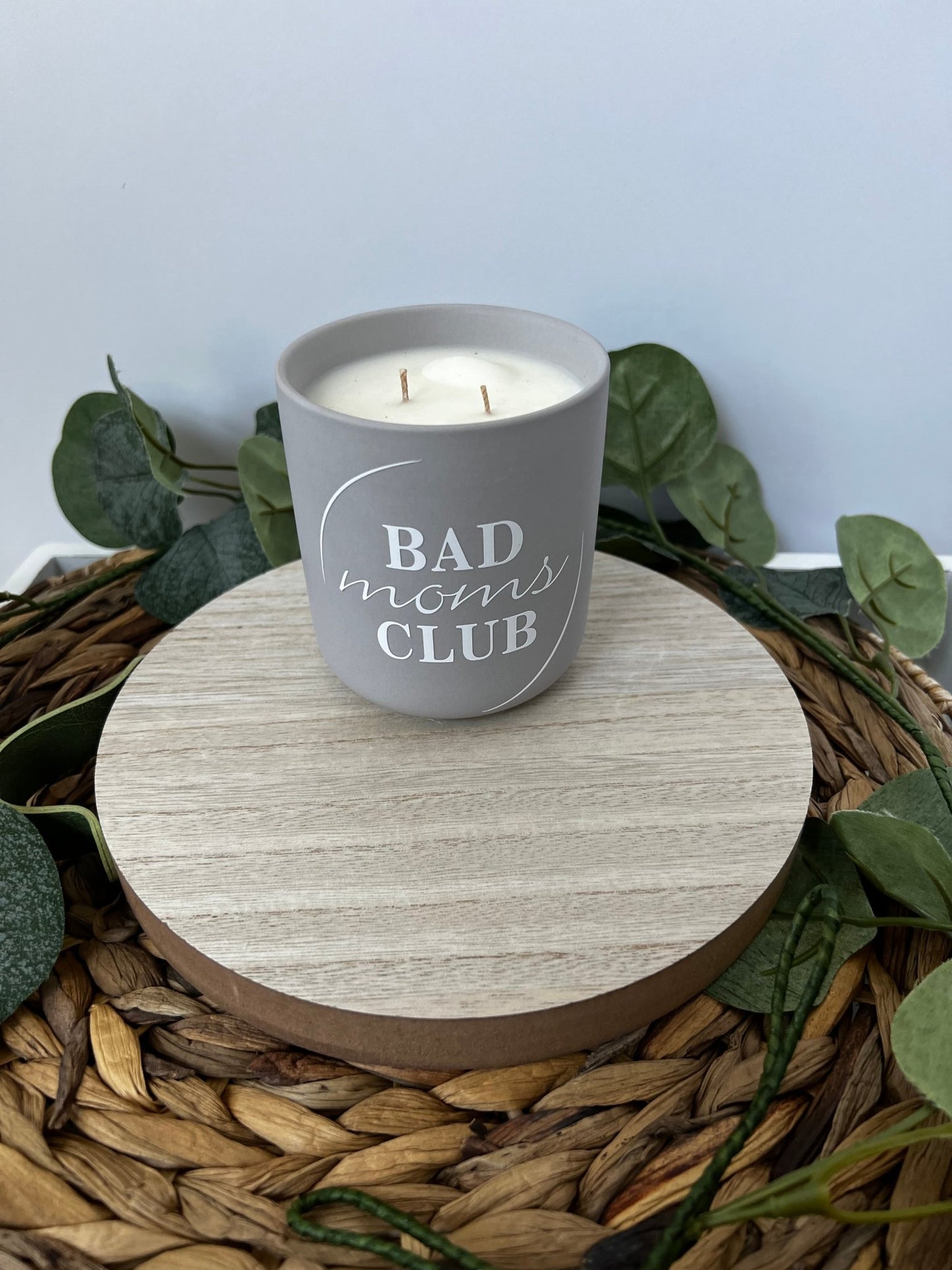 Bad Moms Club Custom Ceramic Jar Candle fresh scent 12oz - ChambrayandSandCustomGifts