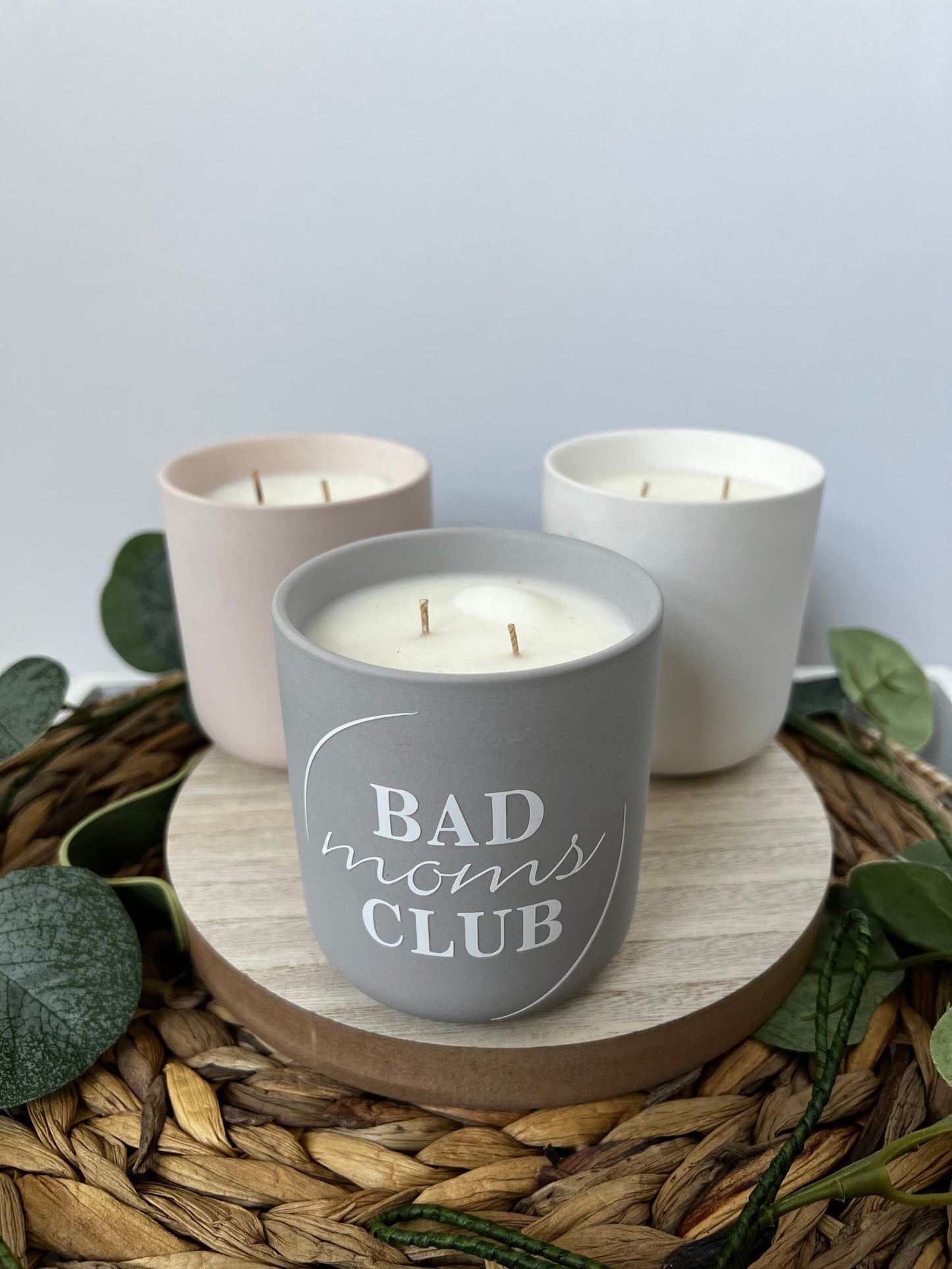 Bad Moms Club Custom Ceramic Jar Candle fresh scent 12oz - ChambrayandSandCustomGifts