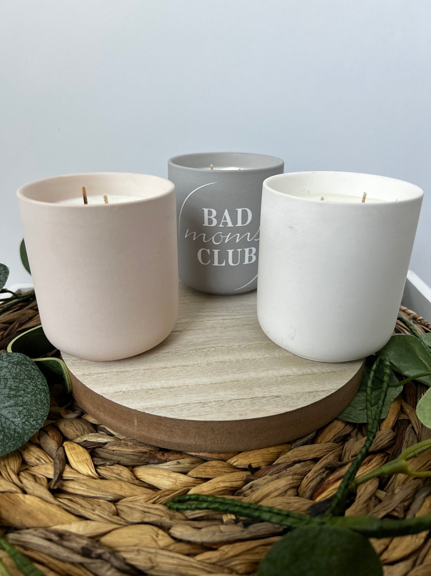Bad Moms Club Custom Ceramic Jar Candle fresh scent 12oz - ChambrayandSandCustomGifts