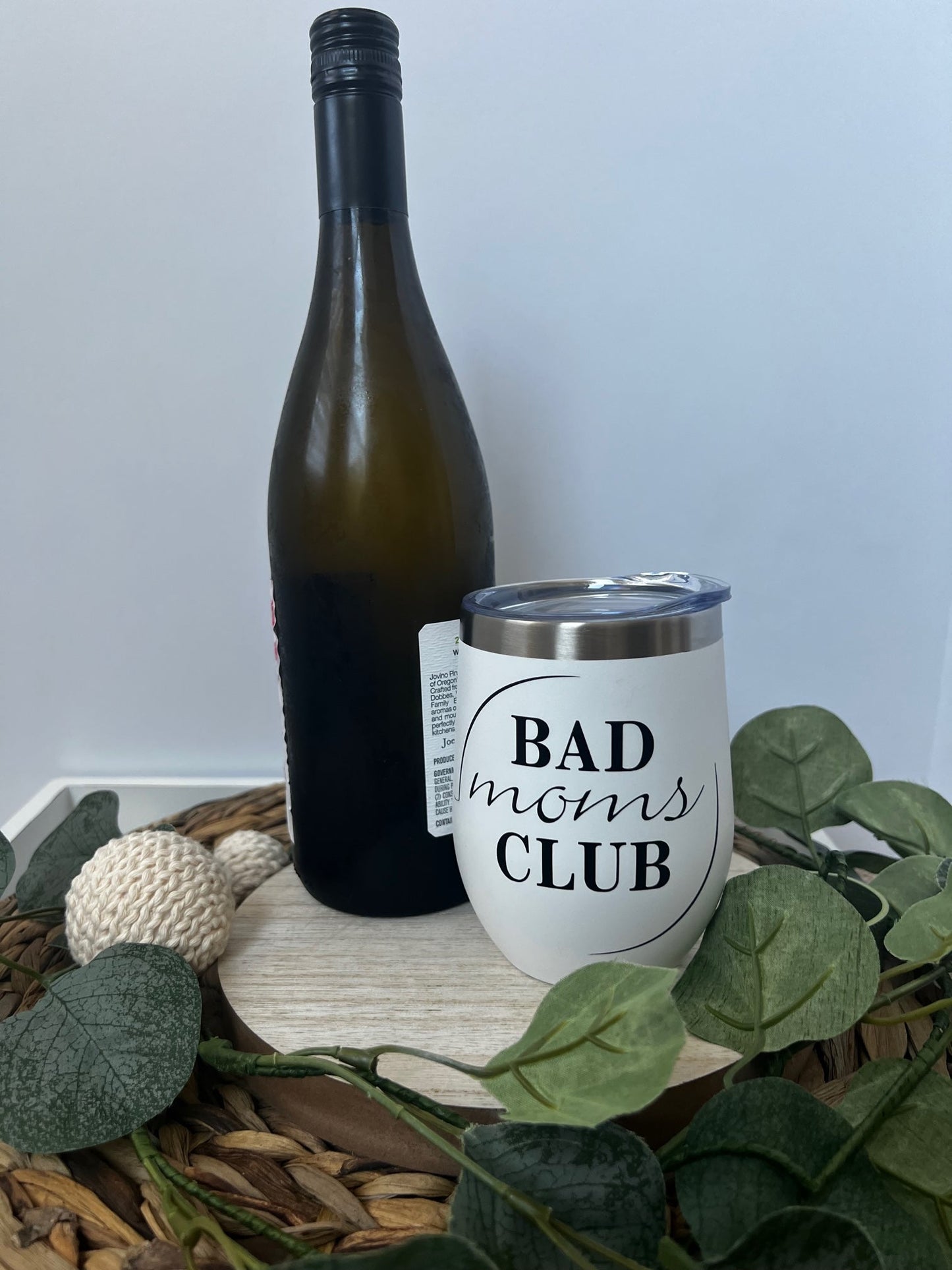Bad Moms Club Wine tumbler with lid and straw - ChambrayandSandCustomGifts