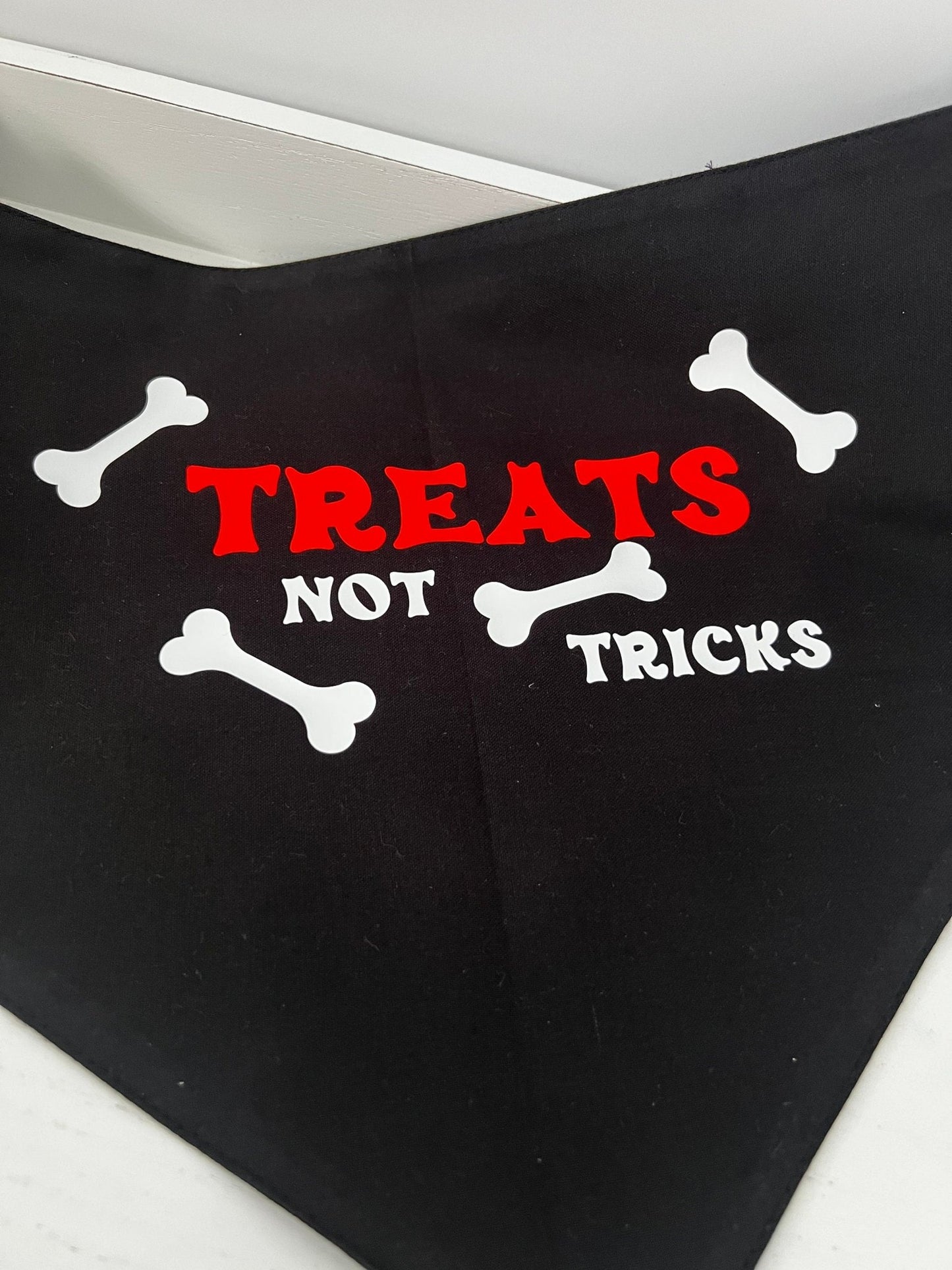 Glow in the dark dog Halloween bandana | Trick or Treat Dog Bandana | Dog Costume for Halloween - ChambrayandSandCustomGifts