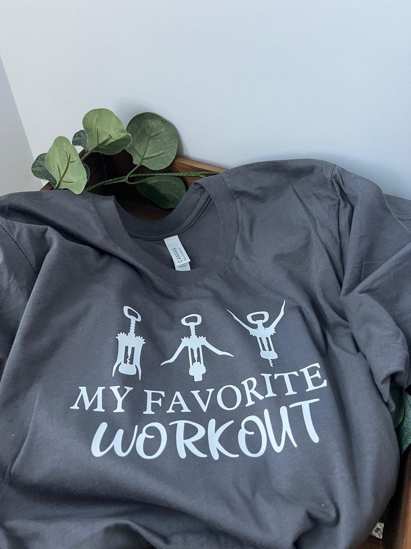 My Favorite Workout Crewneck Graphic Tee Shirt