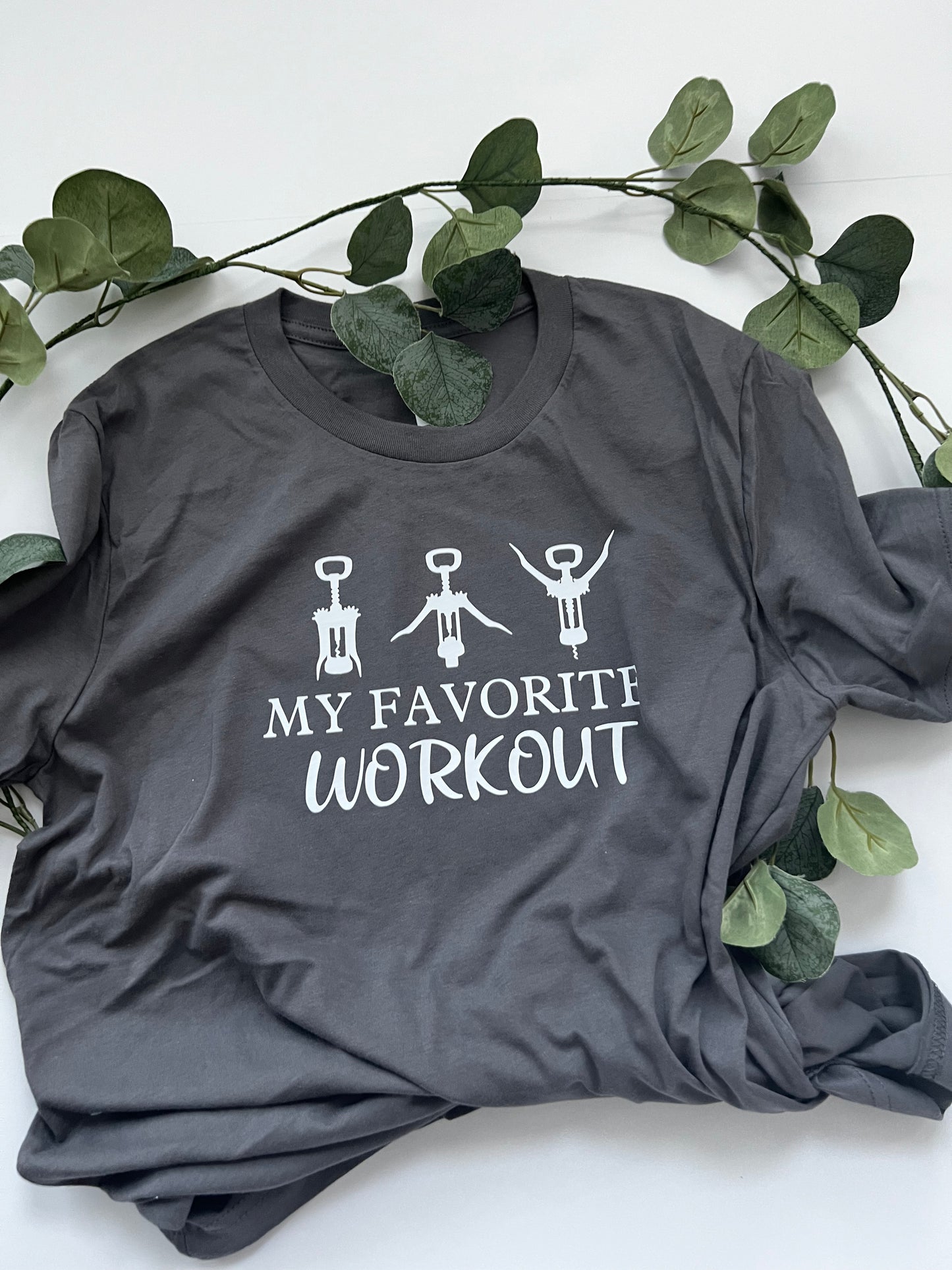 My Favorite Workout Crewneck Graphic Tee Shirt