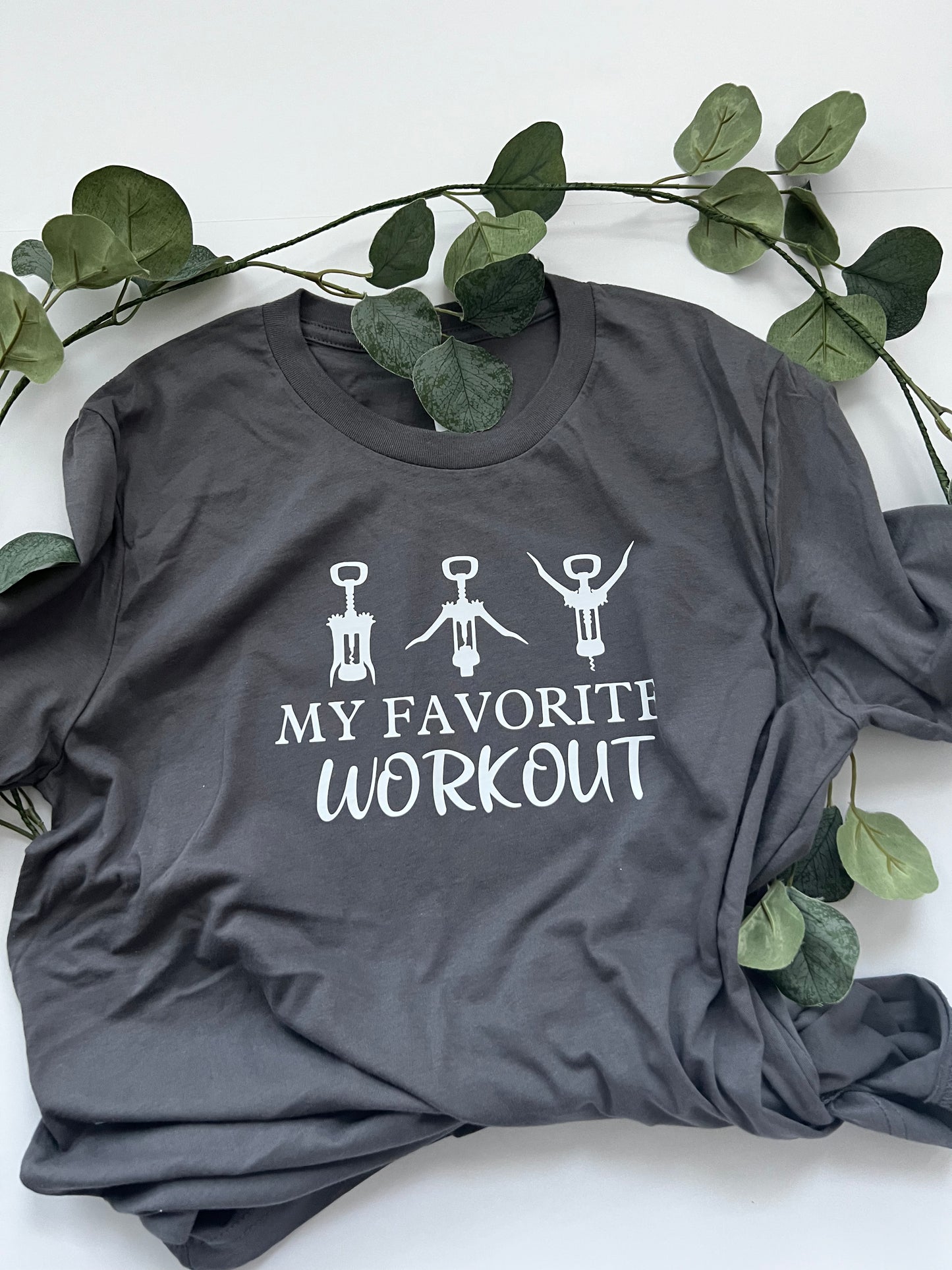 My Favorite Workout Crewneck Graphic Tee Shirt