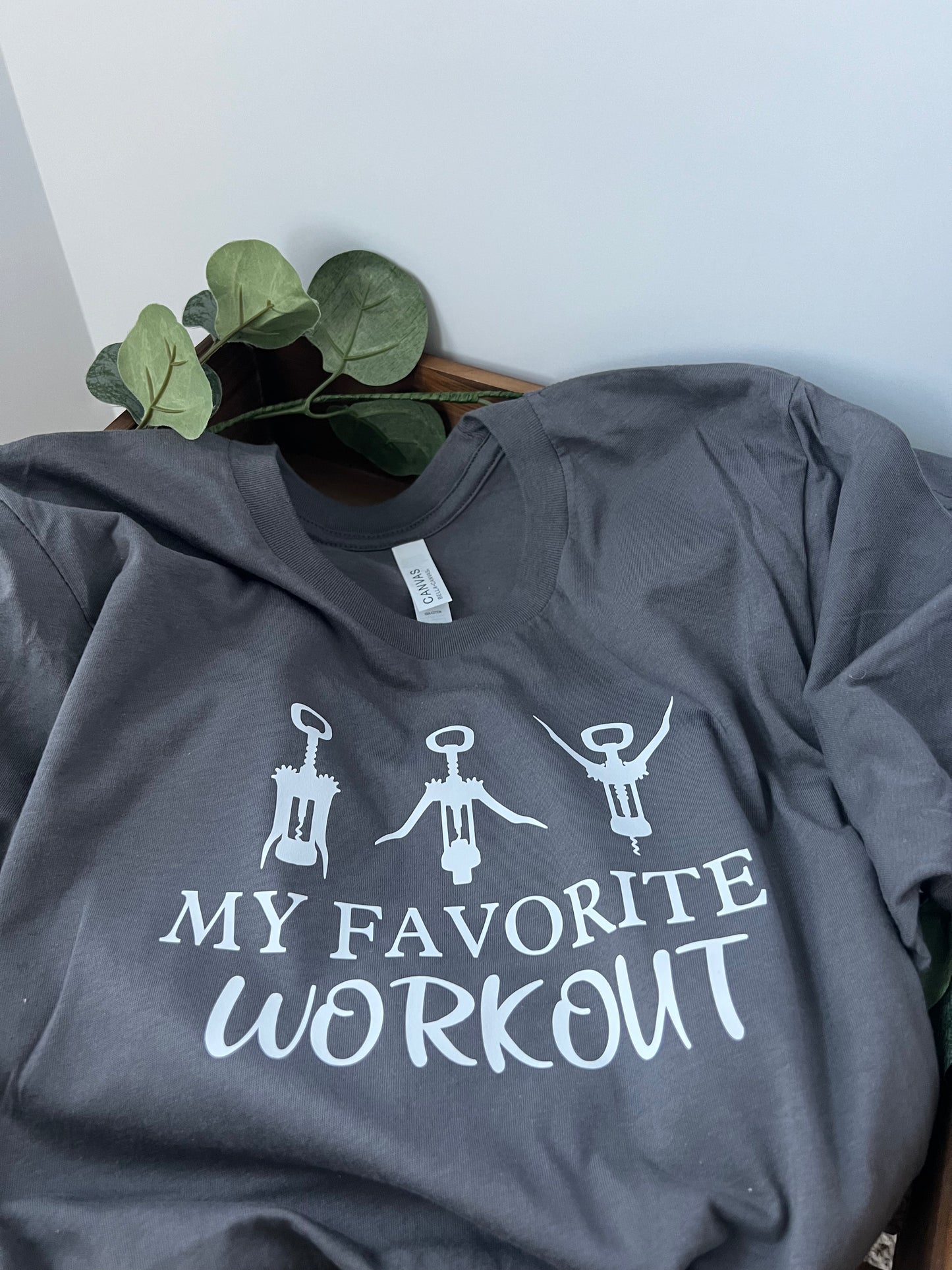 My Favorite Workout Crewneck Graphic Tee Shirt