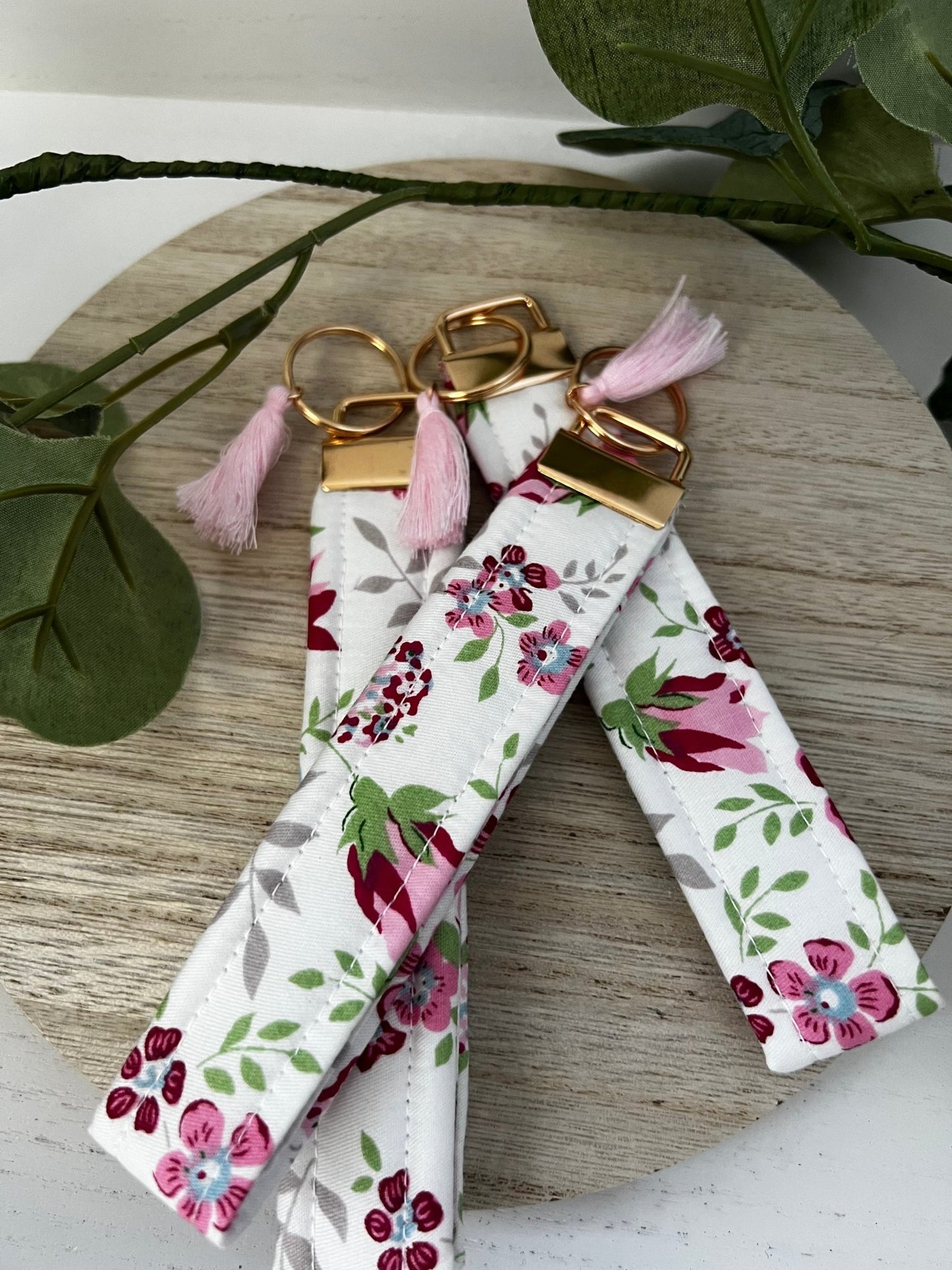 Key Fob Wristlet | Handmade in limited edition fabric| cotton quilted wristlet - ChambrayandSandCustomGifts