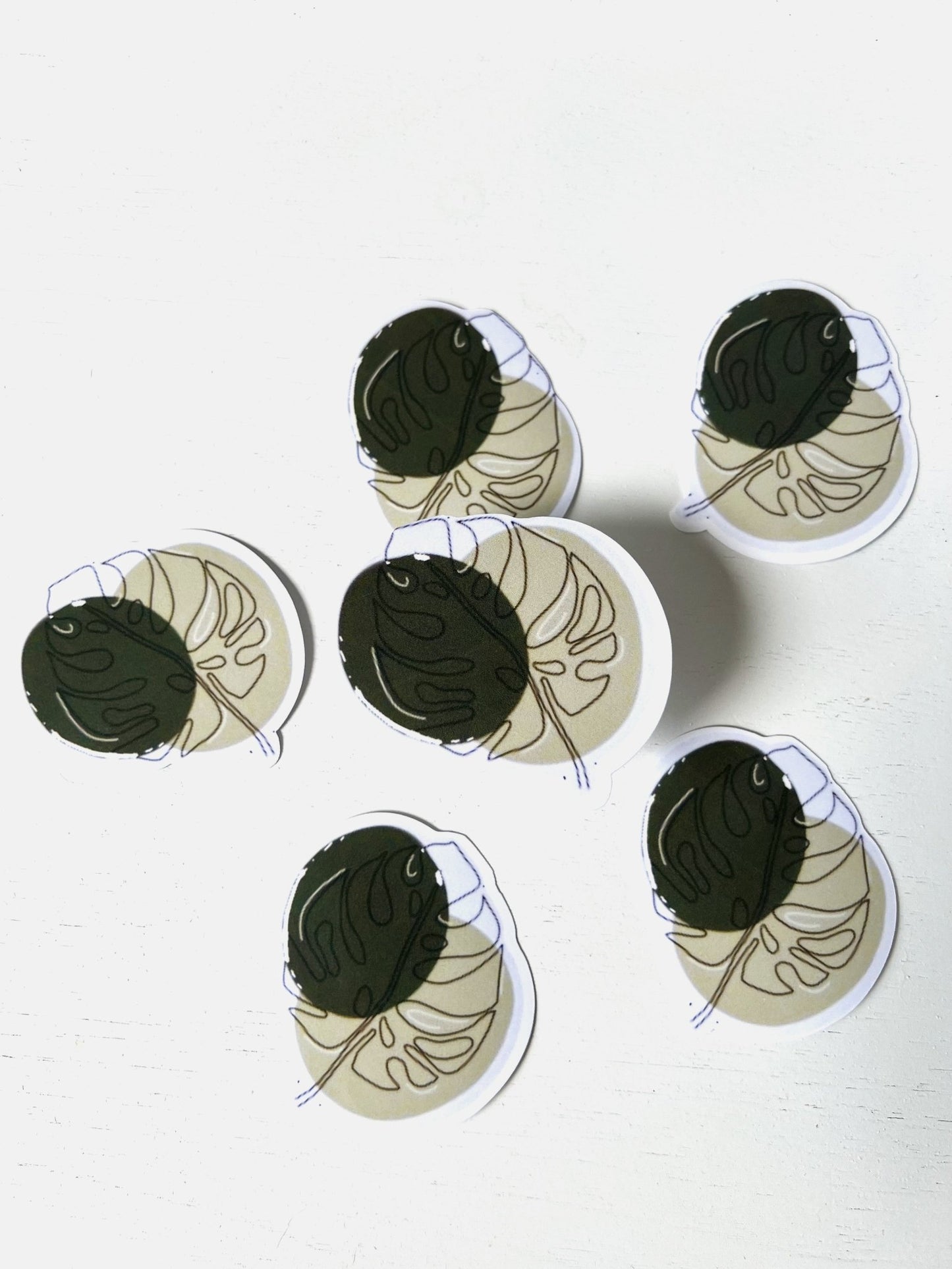 Original Design Green Palm Leaf Water Resistant Sticker - ChambrayandSandCustomGifts