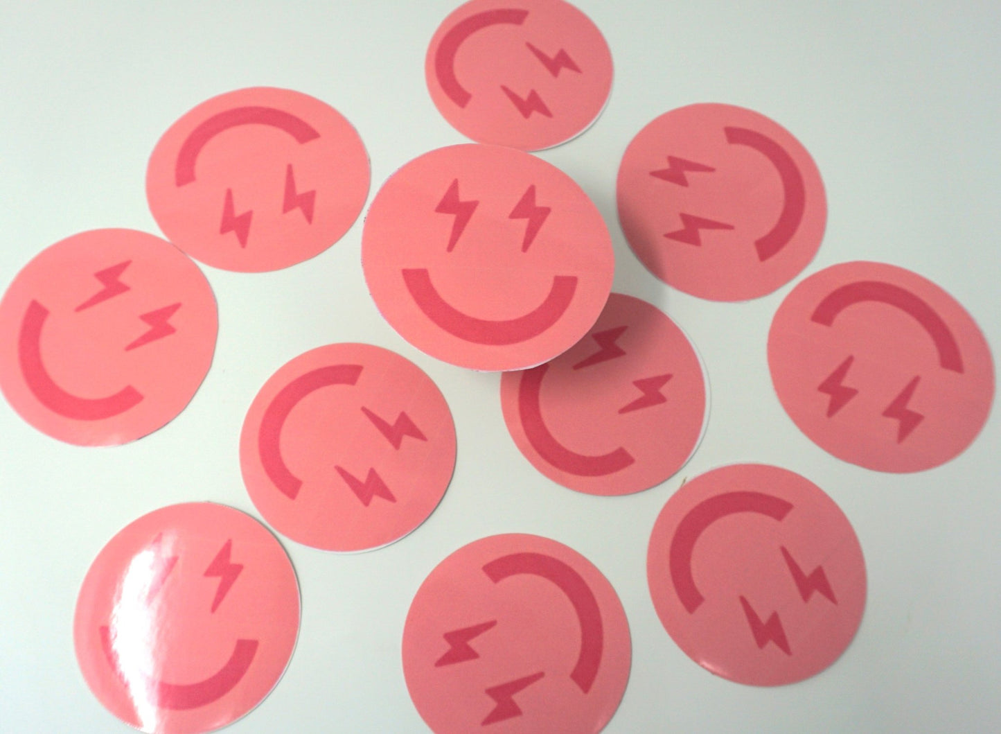 Original Design Lightning Smiles Water Resistant Sticker - ChambrayandSandCustomGifts