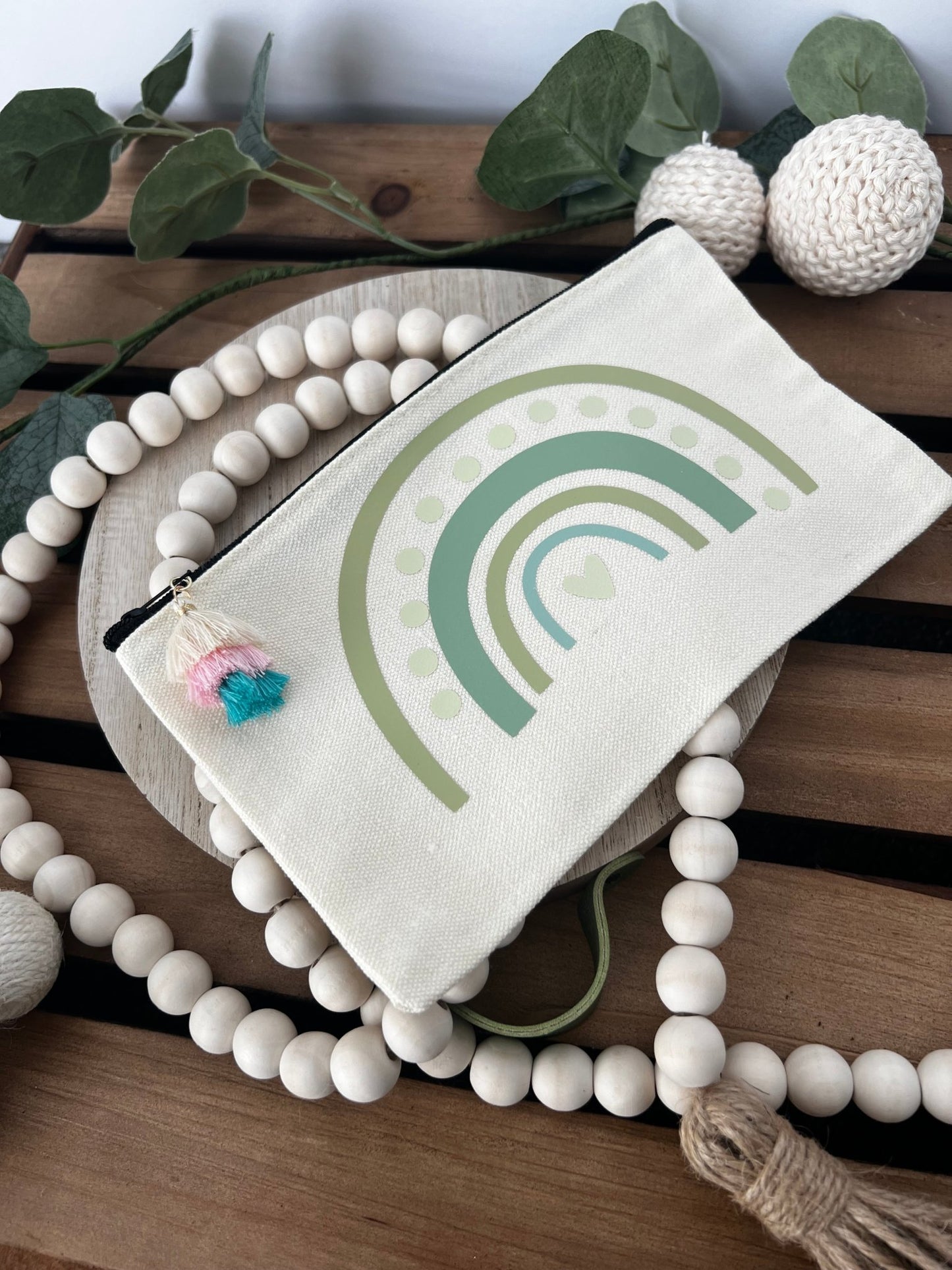 Pastel Rainbow Zippered Pencil Pouch | Student zippered pouch | Teacher Gift | School Days - ChambrayandSandCustomGifts