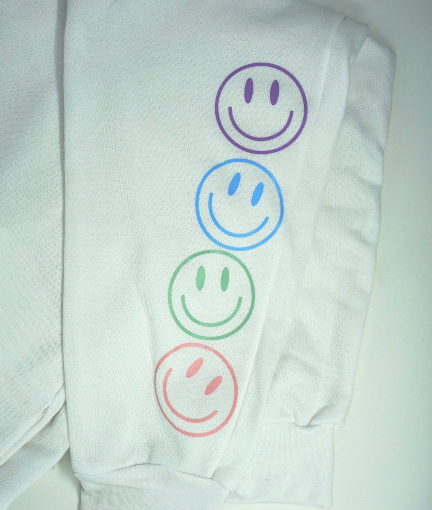Pastel Smile Outline trendy and unique jogger style sweatpants with pockets - ChambrayandSandCustomGifts