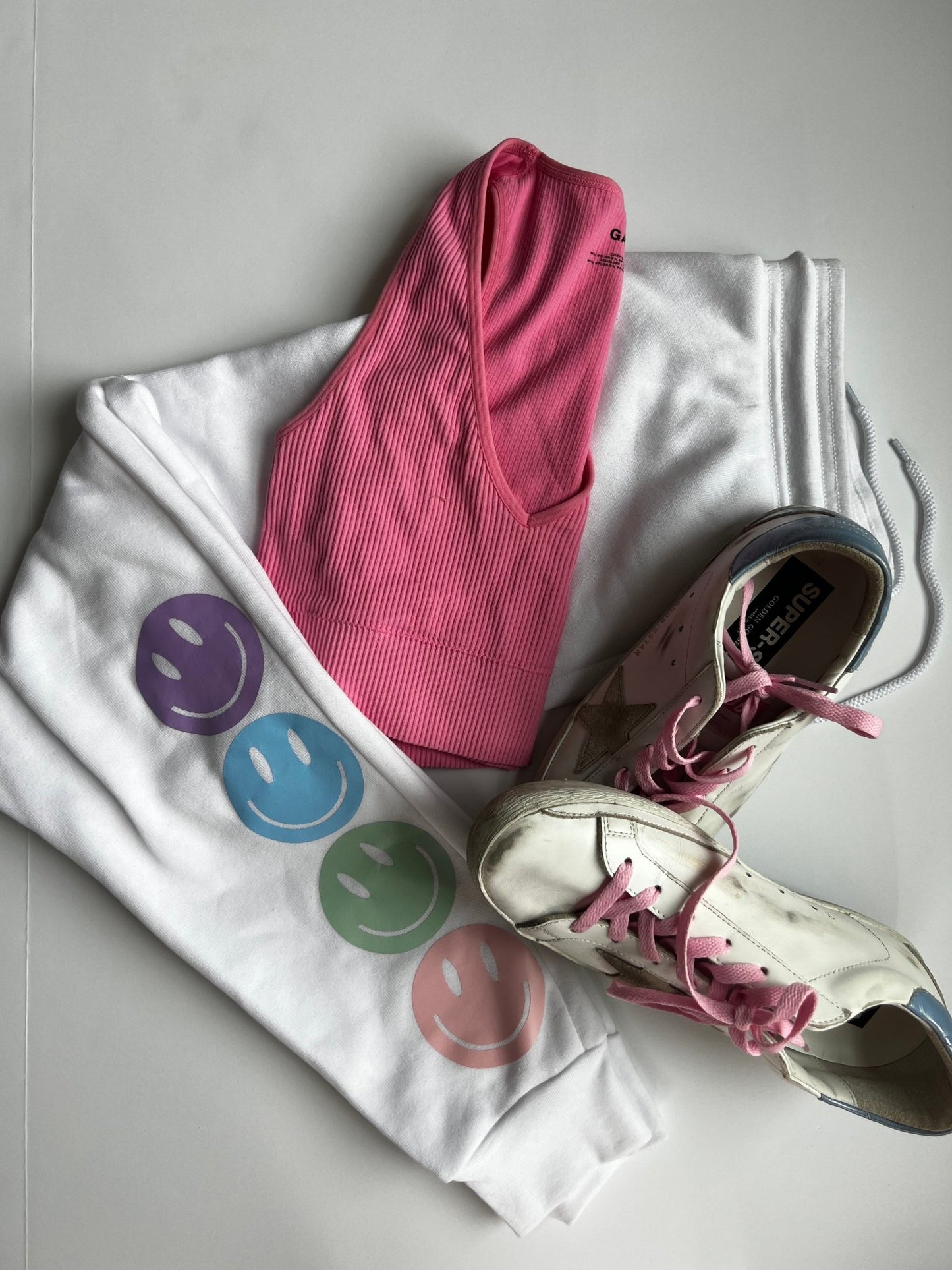 Pastel Smile trendy and unique jogger style sweatpants with pockets - ChambrayandSandCustomGifts