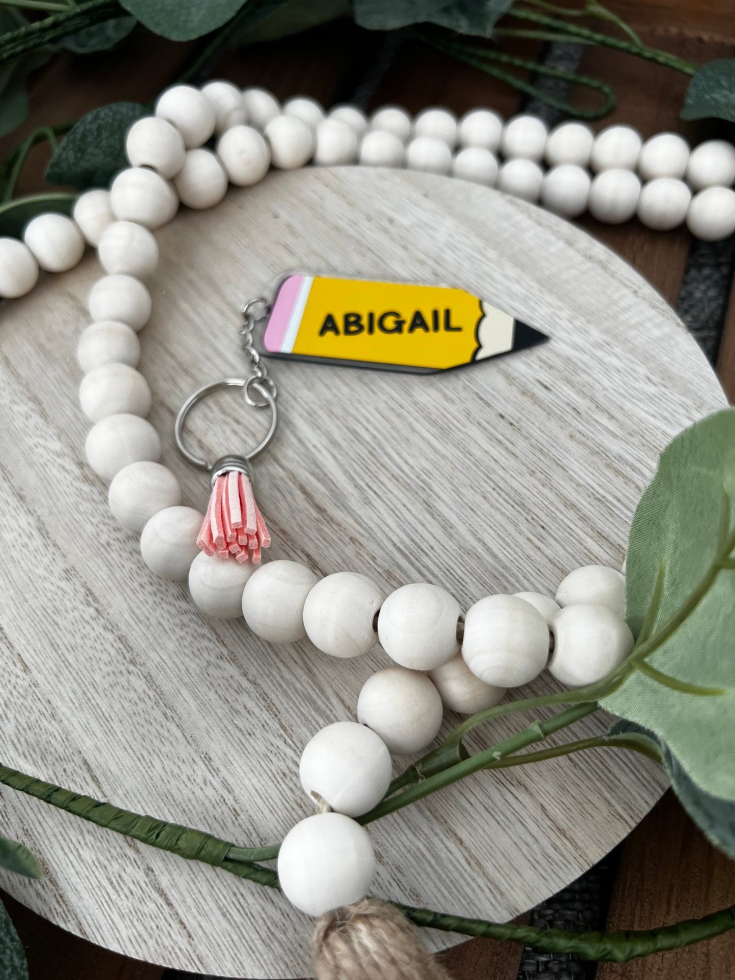 Personalized Pencil Keychain - ChambrayandSandCustomGifts