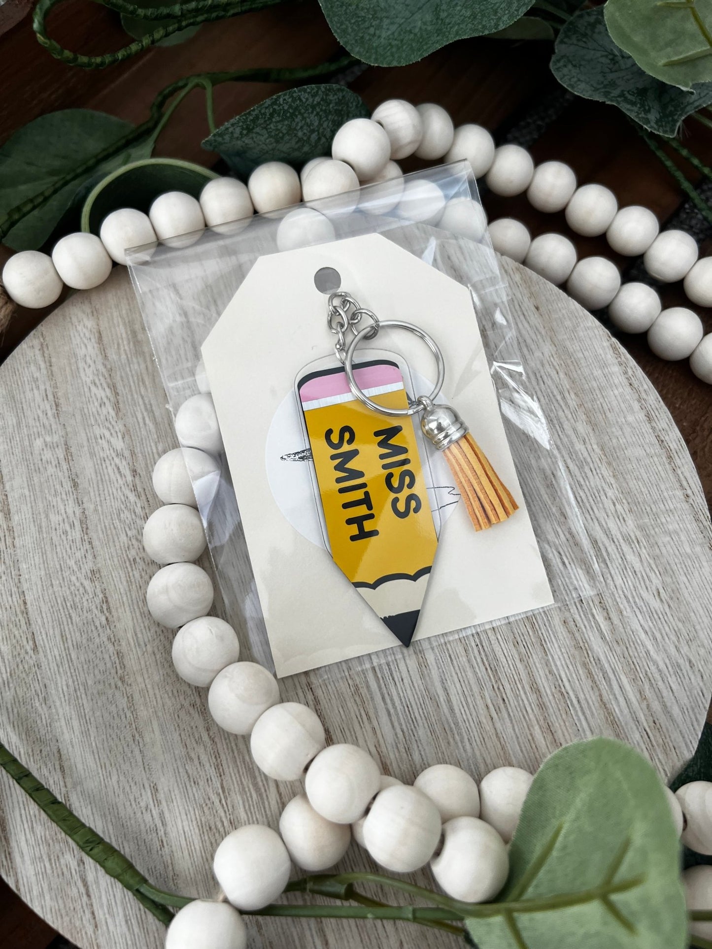 Personalized Pencil Keychain - ChambrayandSandCustomGifts