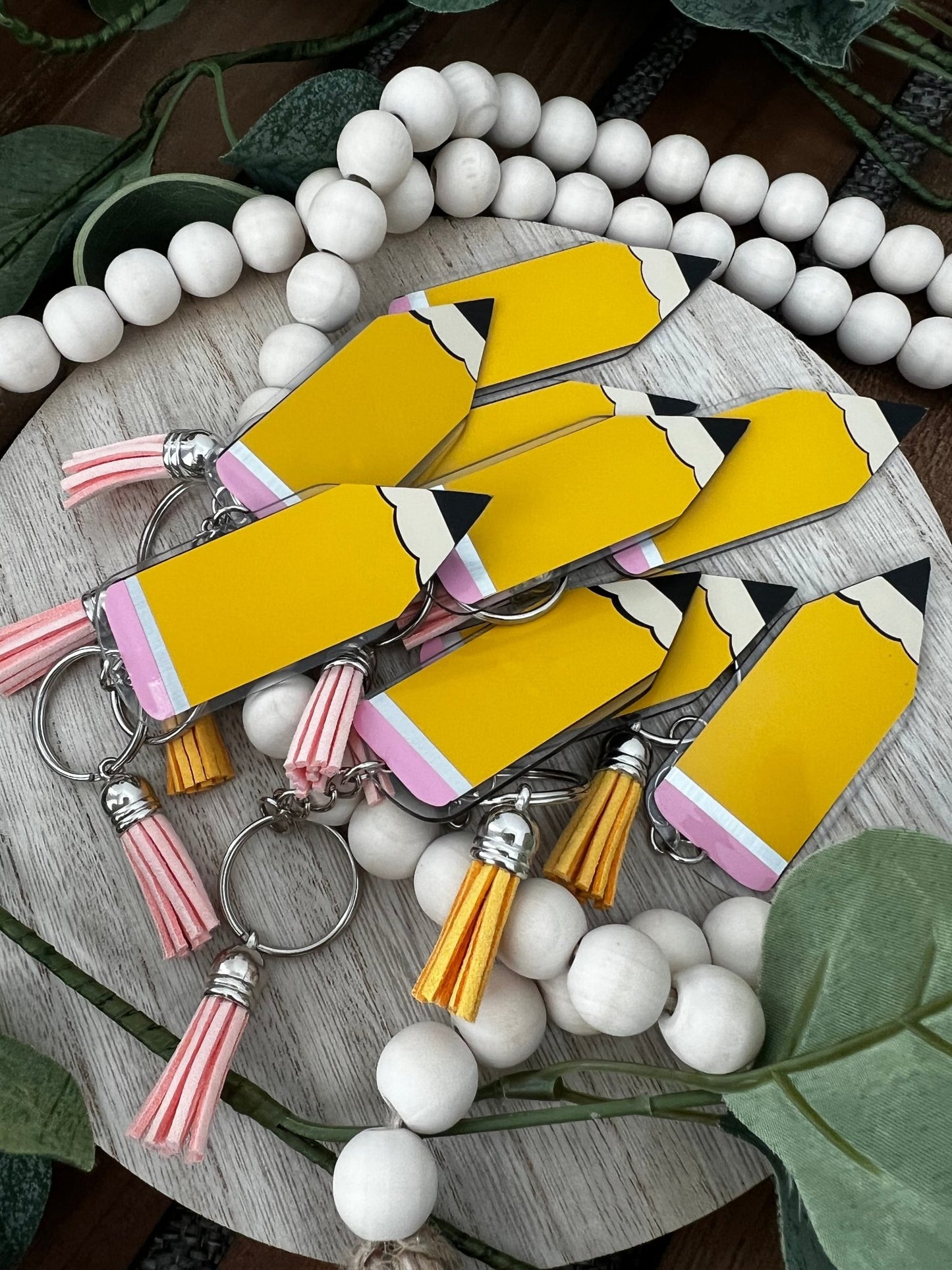 Personalized Pencil Keychain - ChambrayandSandCustomGifts