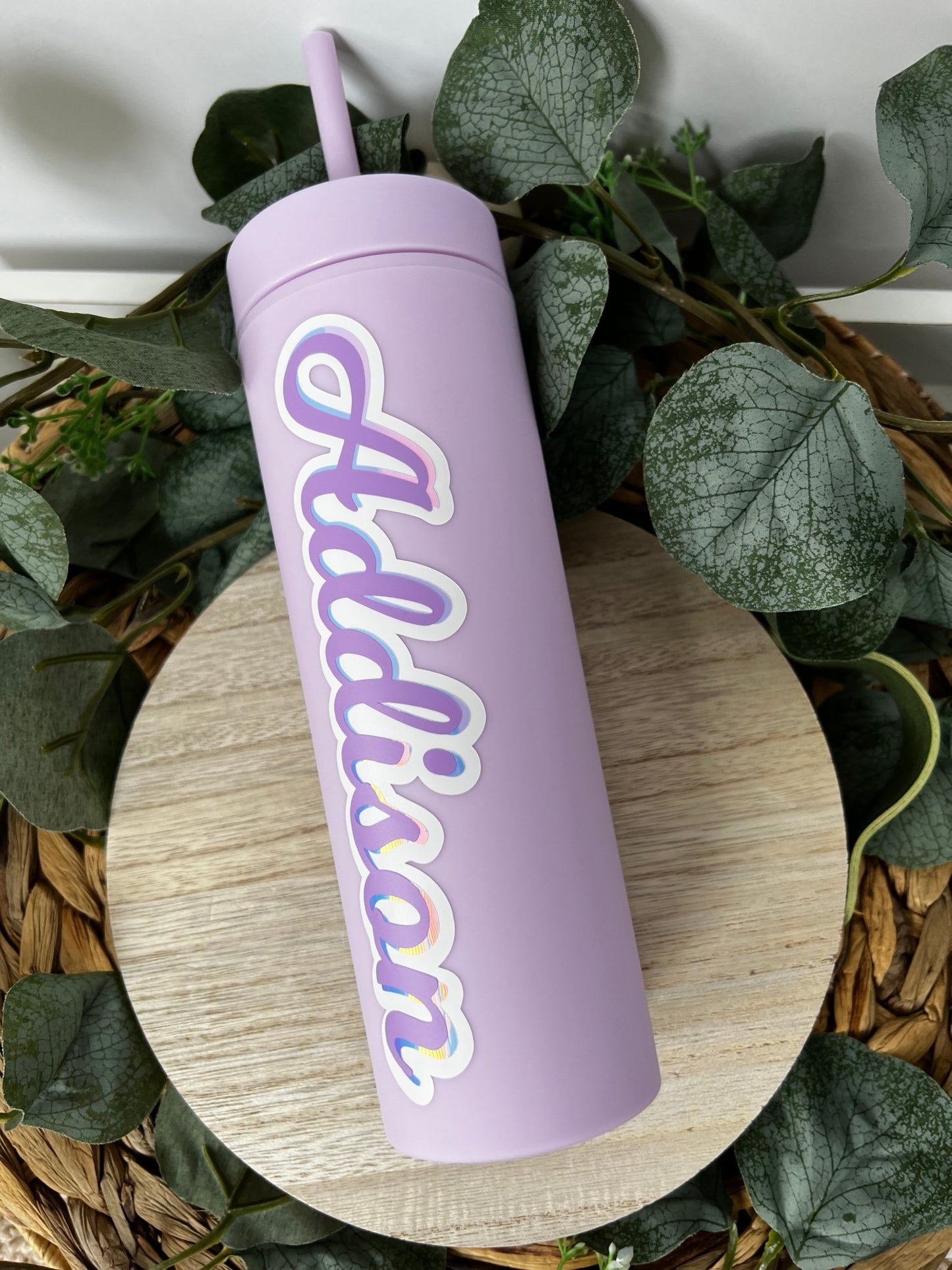 Skinny Tumbler with Personalized Name - ChambrayandSandCustomGifts