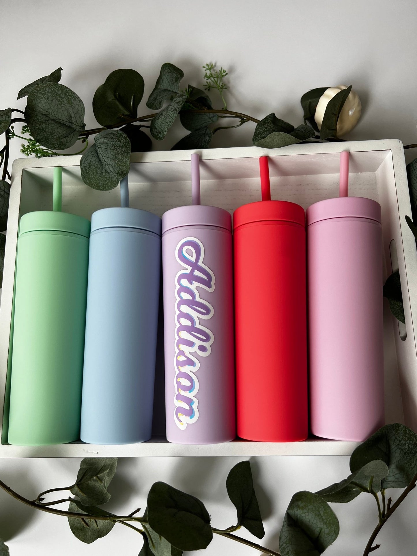 Skinny Tumbler with Personalized Name - ChambrayandSandCustomGifts