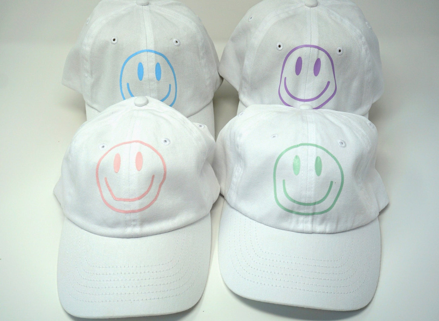 Smiley Face Dad Hat | Custom Smiley Face Baseball Hat | Retro Smile Dad Hat - ChambrayandSandCustomGifts