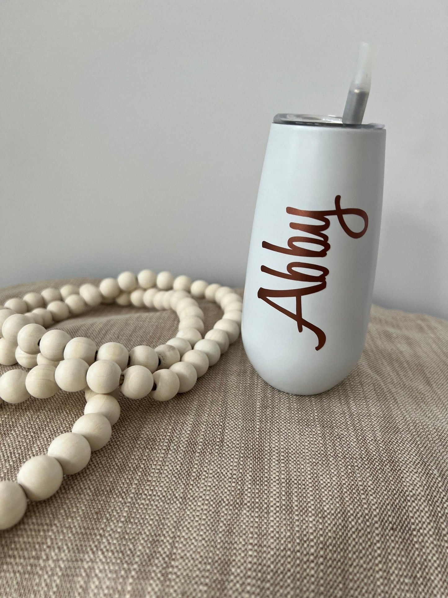Personalized Champagne Tumbler with Straw – ChambrayandSandCustomGifts