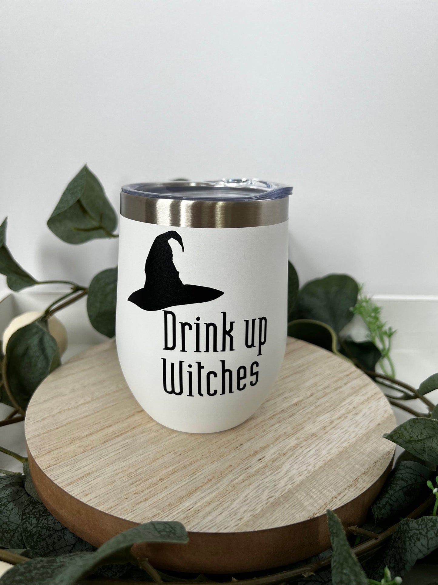 Halloween Drink Up Witches Insulated 12oz Wine Tumbler - ChambrayandSandCustomGifts