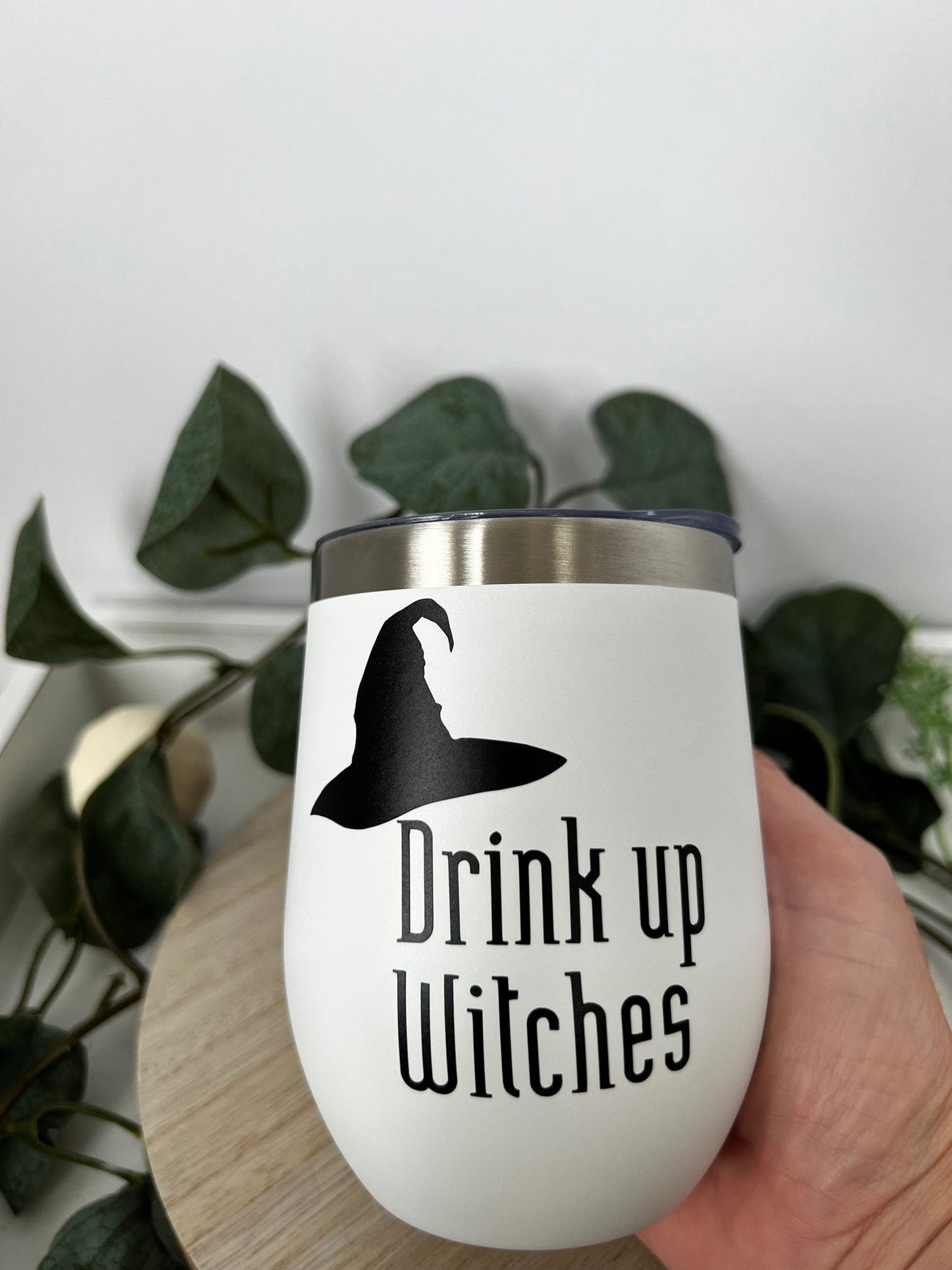 Halloween Drink Up Witches Insulated 12oz Wine Tumbler - ChambrayandSandCustomGifts