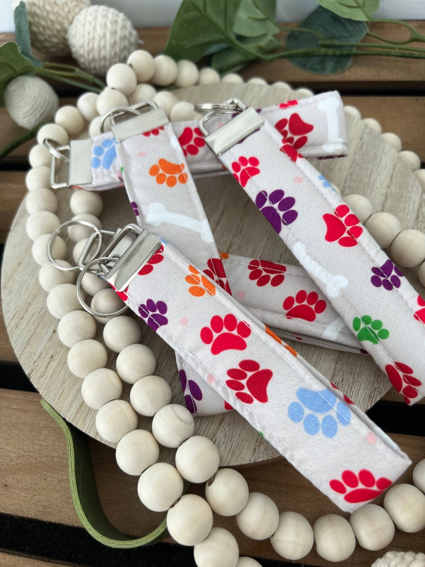 Handmade 6" Quilted Cotton Wristlet Limited Edition Paws - ChambrayandSandCustomGifts