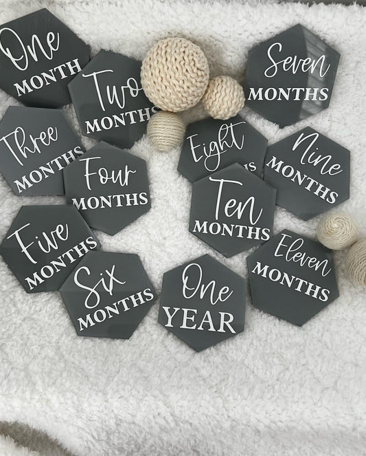 Newborn Milestone Marker Monthly Set - ChambrayandSandCustomGifts